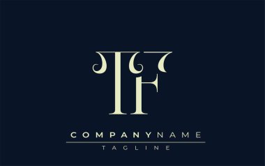 TF soyut logosu. Zarif Tasarlanmış Minimalist Monogram Logosu ve Şık Harfler. Sofistike ve gösterişli minimalist monogram benzersiz harf dizaynı.