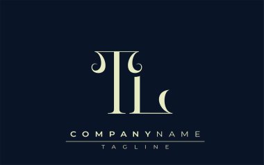 TL soyut logosu. Zarif Tasarlanmış Minimalist Monogram Logosu ve Şık Harfler. Sofistike ve gösterişli minimalist monogram benzersiz harf dizaynı.