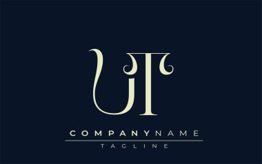 UT soyut logosu. Zarif Tasarlanmış Minimalist Monogram Logosu ve Şık Harfler. Sofistike ve gösterişli minimalist monogram benzersiz harf dizaynı.
