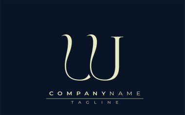 UU soyut logosu. Zarif Tasarlanmış Minimalist Monogram Logosu ve Şık Harfler. Sofistike ve gösterişli minimalist monogram benzersiz harf dizaynı.