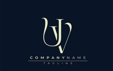 UV soyut logosu. Zarif Tasarlanmış Minimalist Monogram Logosu ve Şık Harfler. Sofistike ve gösterişli minimalist monogram benzersiz harf dizaynı.