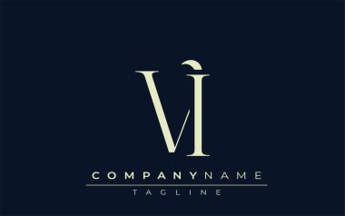VI soyut logo. Zarif Tasarlanmış Minimalist Monogram Logosu ve Şık Harfler. Sofistike ve gösterişli minimalist monogram benzersiz harf dizaynı.