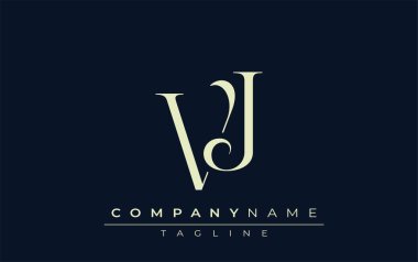 VJ soyut logo. Zarif Tasarlanmış Minimalist Monogram Logosu ve Şık Harfler. Sofistike ve gösterişli minimalist monogram benzersiz harf dizaynı.