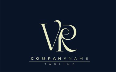VR soyut logosu. Zarif Tasarlanmış Minimalist Monogram Logosu ve Şık Harfler. Sofistike ve gösterişli minimalist monogram benzersiz harf dizaynı.
