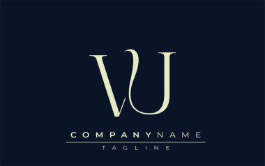 VU soyut logosu. Zarif Tasarlanmış Minimalist Monogram Logosu ve Şık Harfler. Sofistike ve gösterişli minimalist monogram benzersiz harf dizaynı.
