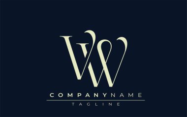 VW soyut logo. Zarif Tasarlanmış Minimalist Monogram Logosu ve Şık Harfler. Sofistike ve gösterişli minimalist monogram benzersiz harf dizaynı.