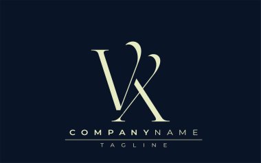 VX soyut logosu. Zarif Tasarlanmış Minimalist Monogram Logosu ve Şık Harfler. Sofistike ve gösterişli minimalist monogram benzersiz harf dizaynı.
