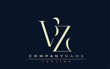 VZ soyut logosu. Zarif Tasarlanmış Minimalist Monogram Logosu ve Şık Harfler. Sofistike ve gösterişli minimalist monogram benzersiz harf dizaynı.