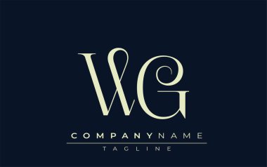 WG soyut logosu. Zarif Tasarlanmış Minimalist Monogram Logosu ve Şık Harfler. Sofistike ve gösterişli minimalist monogram benzersiz harf dizaynı.