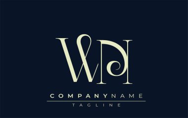WN soyut logosu. Zarif Tasarlanmış Minimalist Monogram Logosu ve Şık Harfler. Sofistike ve gösterişli minimalist monogram benzersiz harf dizaynı.