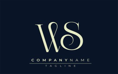 WS soyut logosu. Zarif Tasarlanmış Minimalist Monogram Logosu ve Şık Harfler. Sofistike ve gösterişli minimalist monogram benzersiz harf dizaynı.