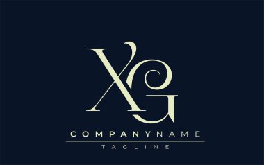 XG soyut logosu. Zarif Tasarlanmış Minimalist Monogram Logosu ve Şık Harfler. Sofistike ve gösterişli minimalist monogram benzersiz harf dizaynı.