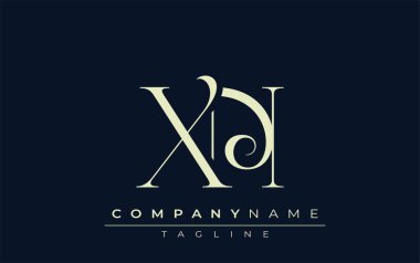 XN soyut logosu. Zarif Tasarlanmış Minimalist Monogram Logosu ve Şık Harfler. Sofistike ve gösterişli minimalist monogram benzersiz harf dizaynı.