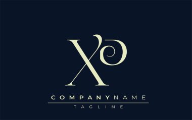 XP soyut logosu. Zarif Tasarlanmış Minimalist Monogram Logosu ve Şık Harfler. Sofistike ve gösterişli minimalist monogram benzersiz harf dizaynı.