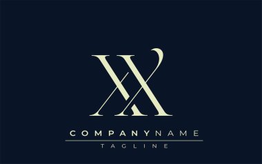 XX soyut logosu. Zarif Tasarlanmış Minimalist Monogram Logosu ve Şık Harfler. Sofistike ve gösterişli minimalist monogram benzersiz harf dizaynı.