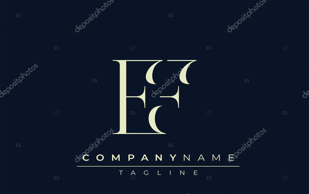 EF abstract Logo. Elegantly Designed Minimalist Monogram Logo with Stylish Lettering. Sophisticated and sleek minimalist monogram showcasing unique lettering design.