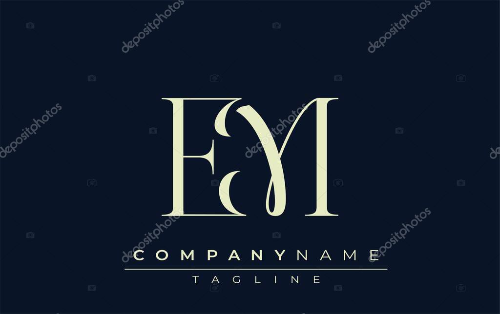 EM abstract Logo. Elegantly Designed Minimalist Monogram Logo with Stylish Lettering. Sophisticated and sleek minimalist monogram showcasing unique lettering design.