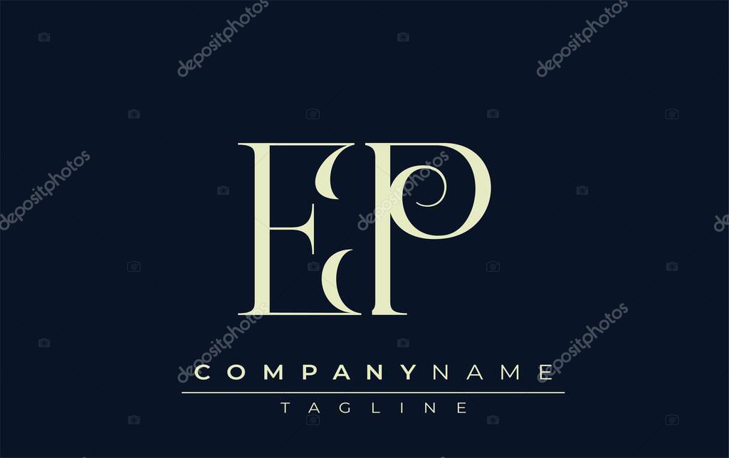 EP abstract Logo. Elegantly Designed Minimalist Monogram Logo with Stylish Lettering. Sophisticated and sleek minimalist monogram showcasing unique lettering design.