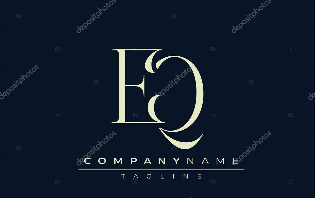 EQ abstract Logo. Elegantly Designed Minimalist Monogram Logo with Stylish Lettering. Sophisticated and sleek minimalist monogram showcasing unique lettering design.