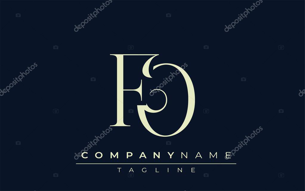 FO abstract Logo. Elegantly Designed Minimalist Monogram Logo with Stylish Lettering. Sophisticated and sleek minimalist monogram showcasing unique lettering design.