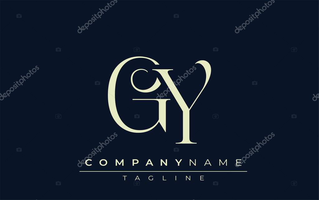 GY abstract Logo. Elegantly Designed Minimalist Monogram Logo with Stylish Lettering. Sophisticated and sleek minimalist monogram showcasing unique lettering design.