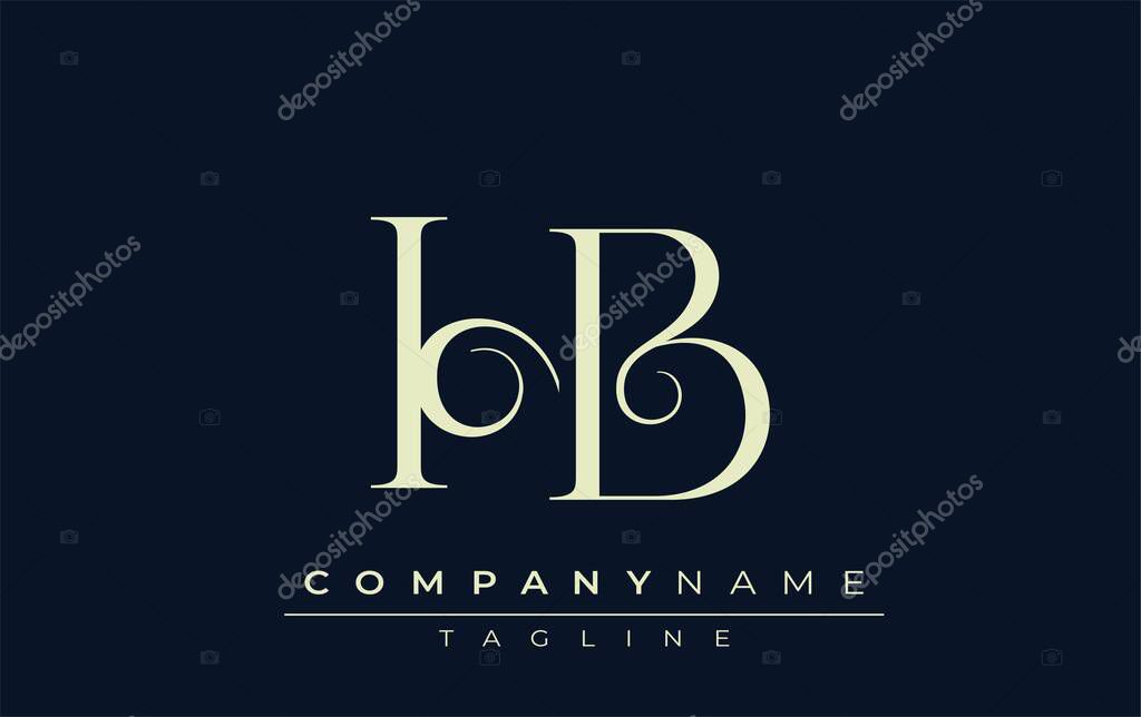 HB abstract Logo. Elegantly Designed Minimalist Monogram Logo with Stylish Lettering. Sophisticated and sleek minimalist monogram showcasing unique lettering design.