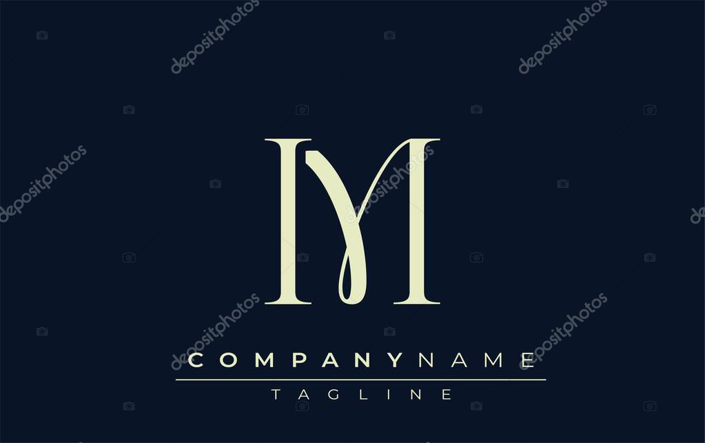 IM abstract Logo. Elegantly Designed Minimalist Monogram Logo with Stylish Lettering. Sophisticated and sleek minimalist monogram showcasing unique lettering design.