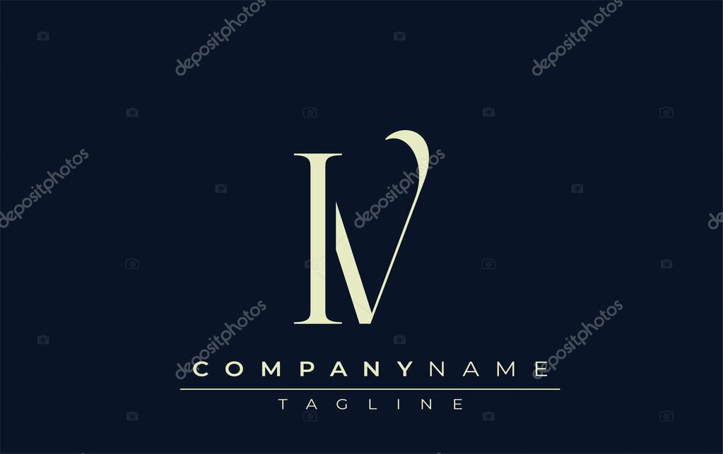 IV abstract Logo. Elegantly Designed Minimalist Monogram Logo with Stylish Lettering. Sophisticated and sleek minimalist monogram showcasing unique lettering design.