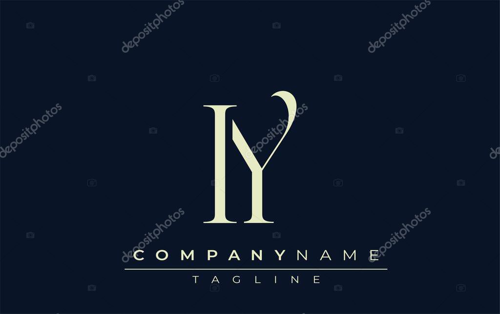 IY abstract Logo. Elegantly Designed Minimalist Monogram Logo with Stylish Lettering. Sophisticated and sleek minimalist monogram showcasing unique lettering design.