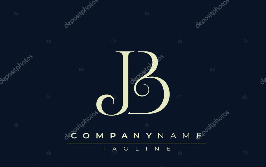 JB abstract Logo. Elegantly Designed Minimalist Monogram Logo with Stylish Lettering. Sophisticated and sleek minimalist monogram showcasing unique lettering design.