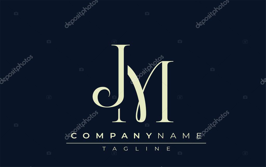 JM abstract Logo. Elegantly Designed Minimalist Monogram Logo with Stylish Lettering. Sophisticated and sleek minimalist monogram showcasing unique lettering design.