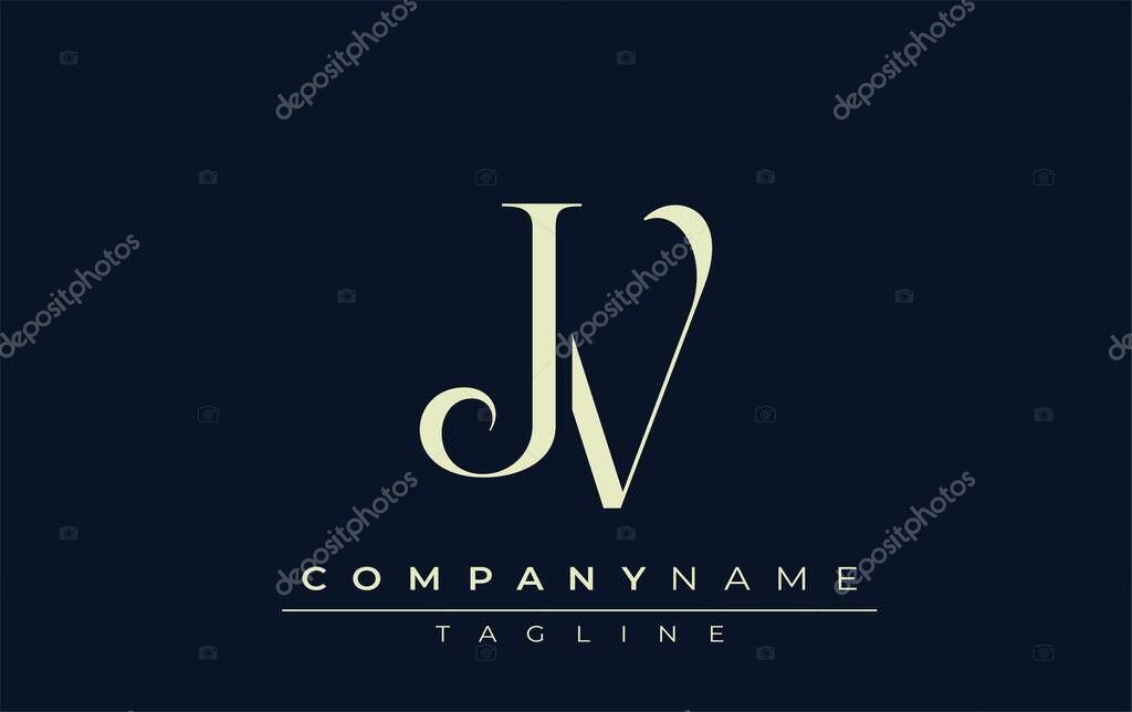 JV abstract Logo. Elegantly Designed Minimalist Monogram Logo with Stylish Lettering. Sophisticated and sleek minimalist monogram showcasing unique lettering design.