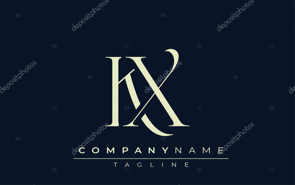KX abstract Logo. Elegantly Designed Minimalist Monogram Logo with Stylish Lettering. Sophisticated and sleek minimalist monogram showcasing unique lettering design.