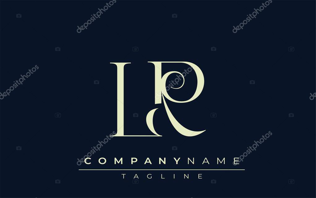 LR abstract Logo. Elegantly Designed Minimalist Monogram Logo with Stylish Lettering. Sophisticated and sleek minimalist monogram showcasing unique lettering design.