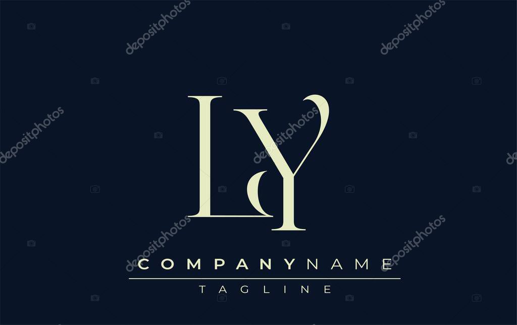 LY abstract Logo. Elegantly Designed Minimalist Monogram Logo with Stylish Lettering. Sophisticated and sleek minimalist monogram showcasing unique lettering design.