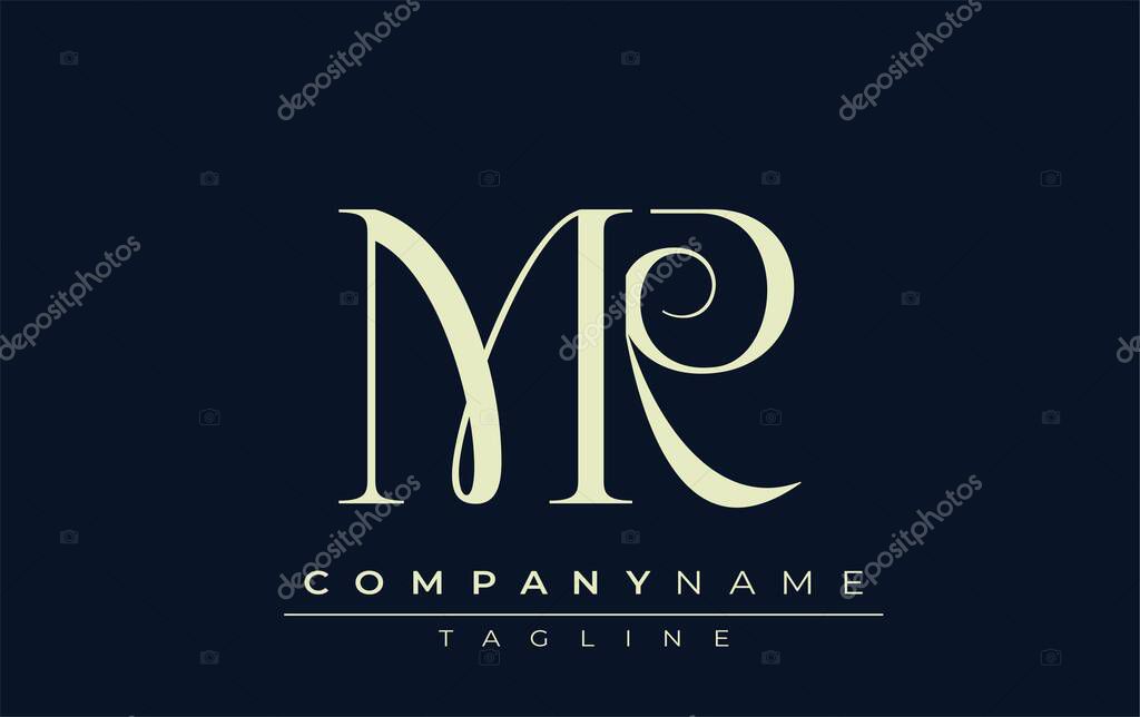 MR abstract Logo. Elegantly Designed Minimalist Monogram Logo with Stylish Lettering. Sophisticated and sleek minimalist monogram showcasing unique lettering design.