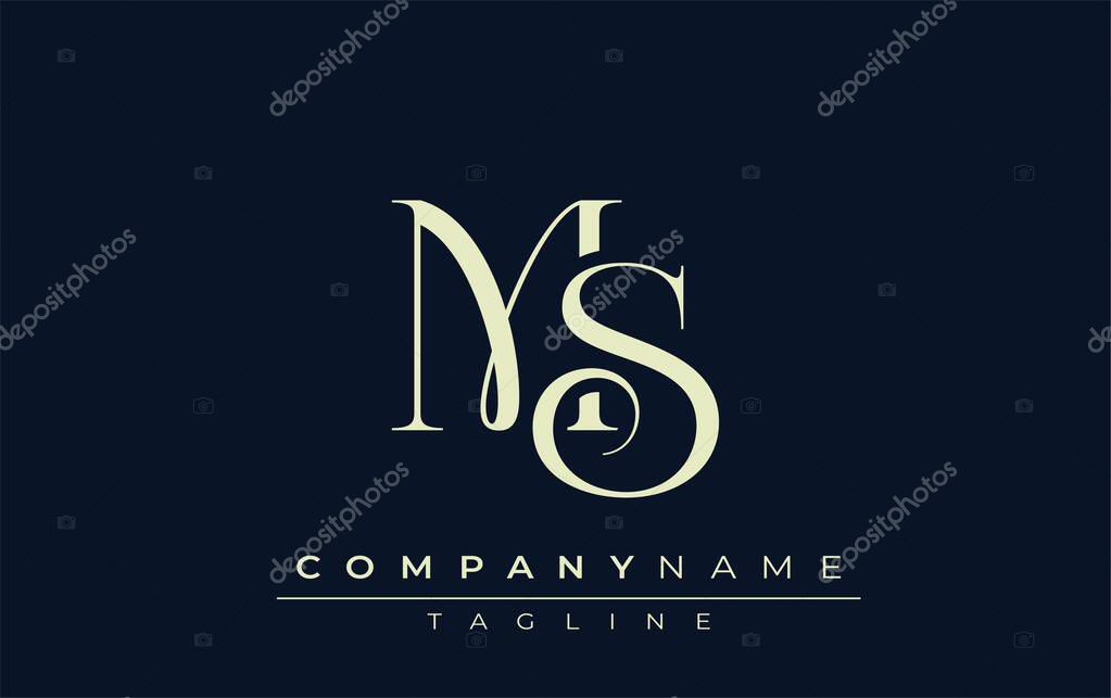 MS abstract Logo. Elegantly Designed Minimalist Monogram Logo with Stylish Lettering. Sophisticated and sleek minimalist monogram showcasing unique lettering design.