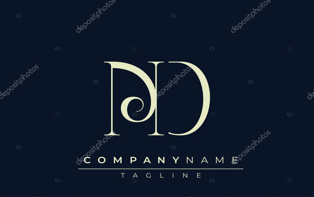 ND abstract Logo. Elegantly Designed Minimalist Monogram Logo with Stylish Lettering. Sophisticated and sleek minimalist monogram showcasing unique lettering design.