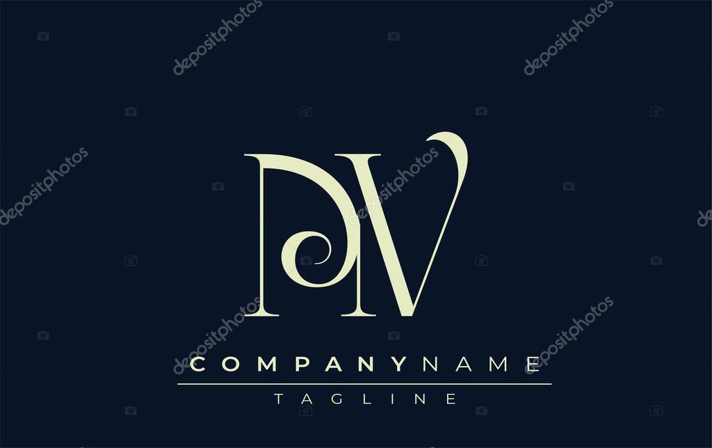 NV abstract Logo. Elegantly Designed Minimalist Monogram Logo with Stylish Lettering. Sophisticated and sleek minimalist monogram showcasing unique lettering design.