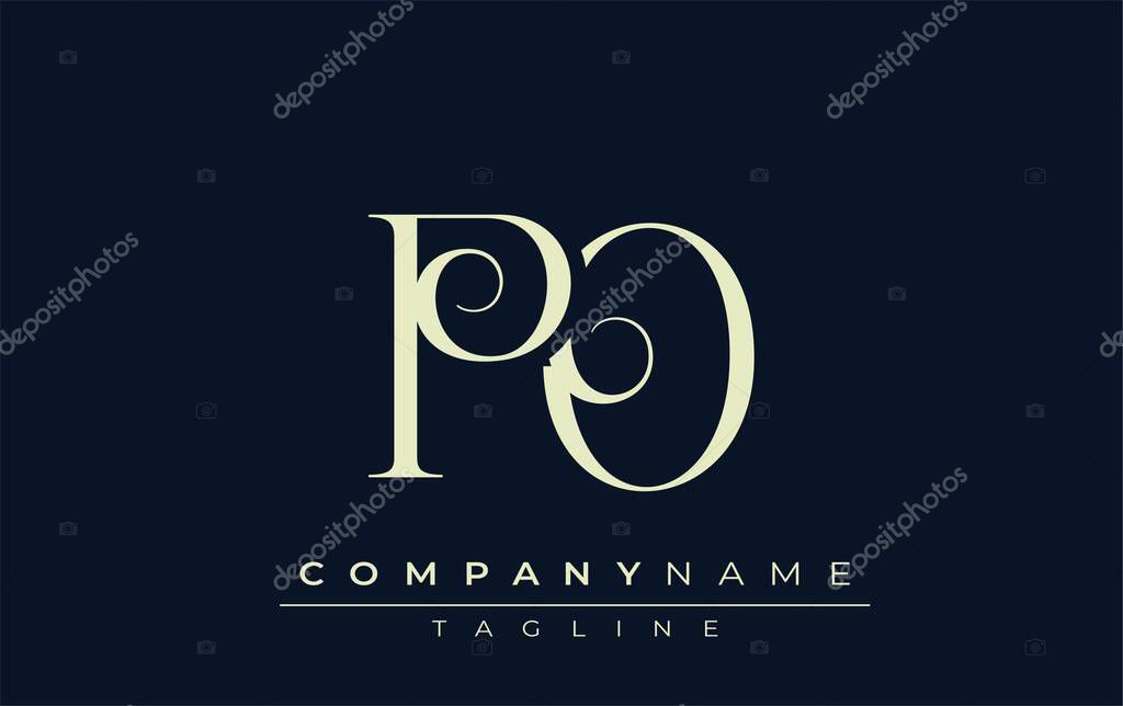 PO abstract Logo. Elegantly Designed Minimalist Monogram Logo with Stylish Lettering. Sophisticated and sleek minimalist monogram showcasing unique lettering design.