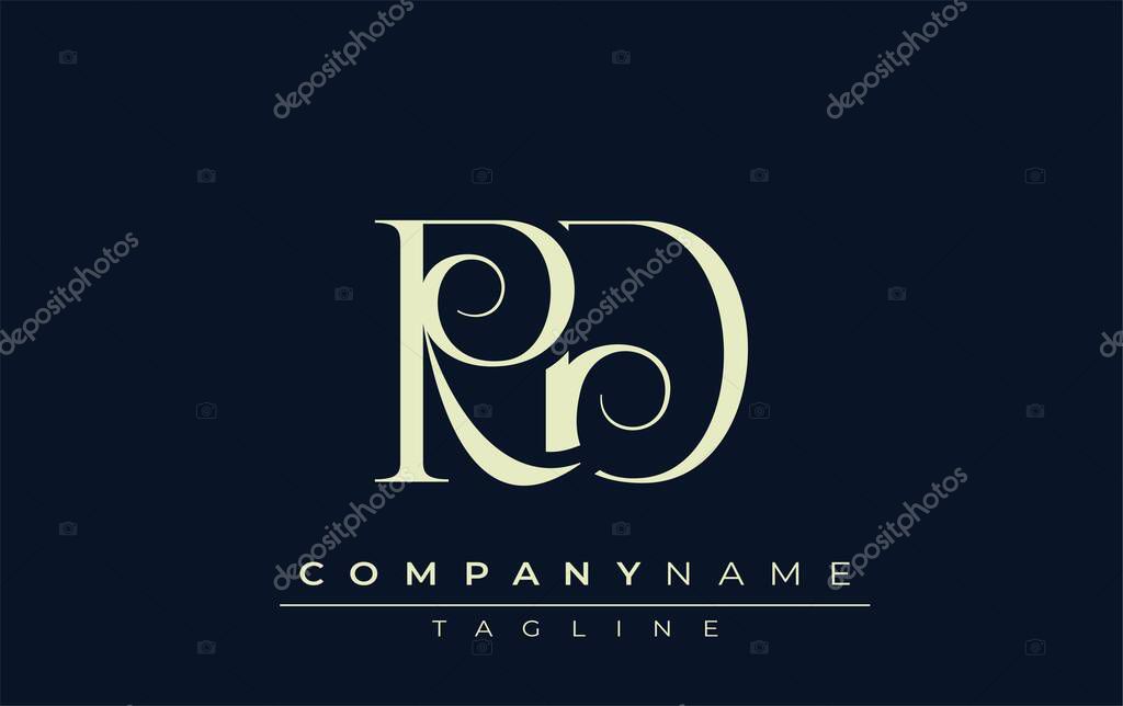 RD abstract Logo. Elegantly Designed Minimalist Monogram Logo with Stylish Lettering. Sophisticated and sleek minimalist monogram showcasing unique lettering design.