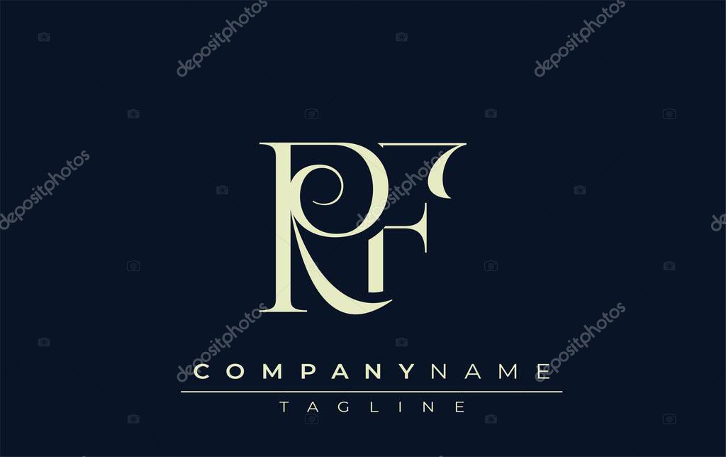 RF abstract Logo. Elegantly Designed Minimalist Monogram Logo with Stylish Lettering. Sophisticated and sleek minimalist monogram showcasing unique lettering design.