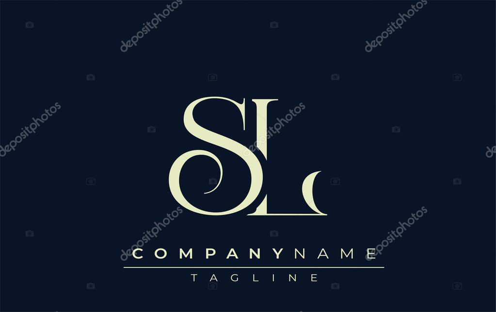 SL abstract Logo. Elegantly Designed Minimalist Monogram Logo with Stylish Lettering. Sophisticated and sleek minimalist monogram showcasing unique lettering design.