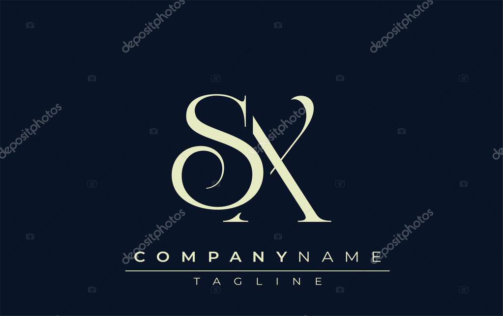 SX abstract Logo. Elegantly Designed Minimalist Monogram Logo with Stylish Lettering. Sophisticated and sleek minimalist monogram showcasing unique lettering design.