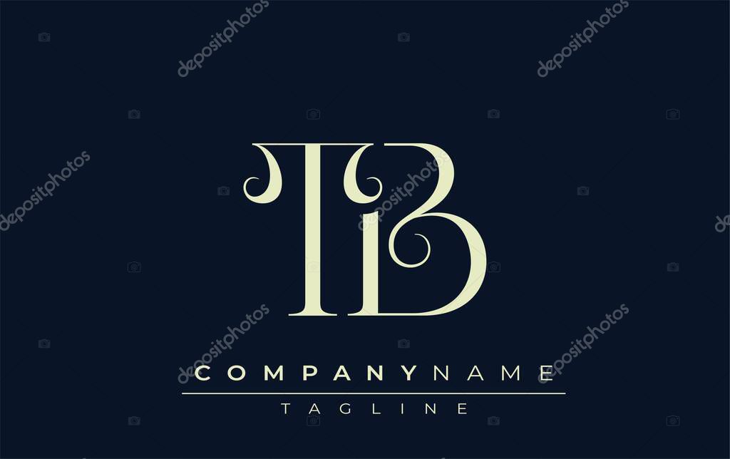 TB abstract Logo. Elegantly Designed Minimalist Monogram Logo with Stylish Lettering. Sophisticated and sleek minimalist monogram showcasing unique lettering design.