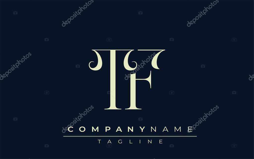 TF abstract Logo. Elegantly Designed Minimalist Monogram Logo with Stylish Lettering. Sophisticated and sleek minimalist monogram showcasing unique lettering design.