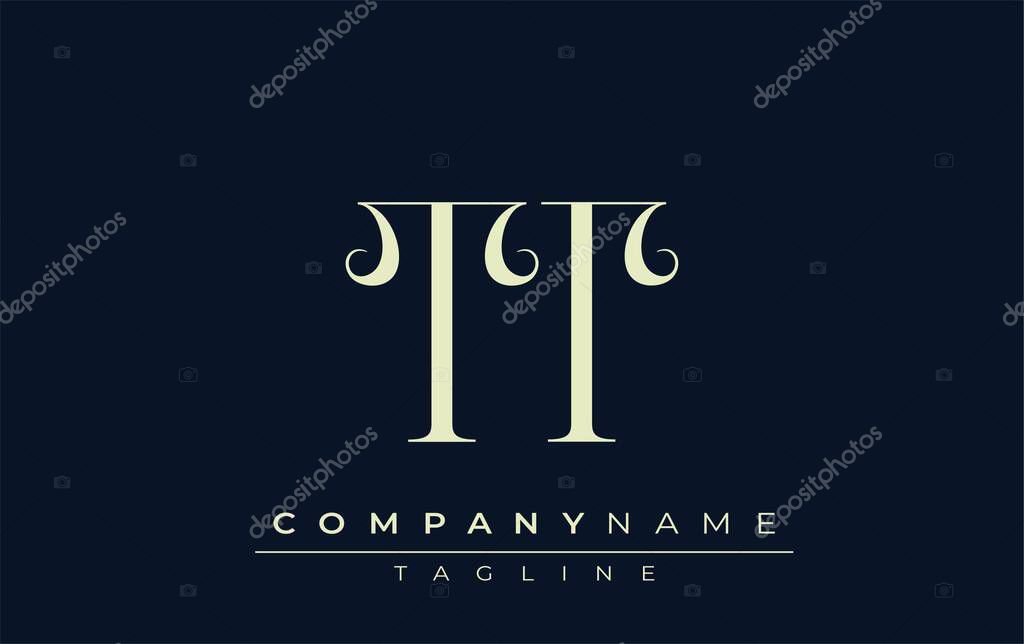 TT abstract Logo. Elegantly Designed Minimalist Monogram Logo with Stylish Lettering. Sophisticated and sleek minimalist monogram showcasing unique lettering design.
