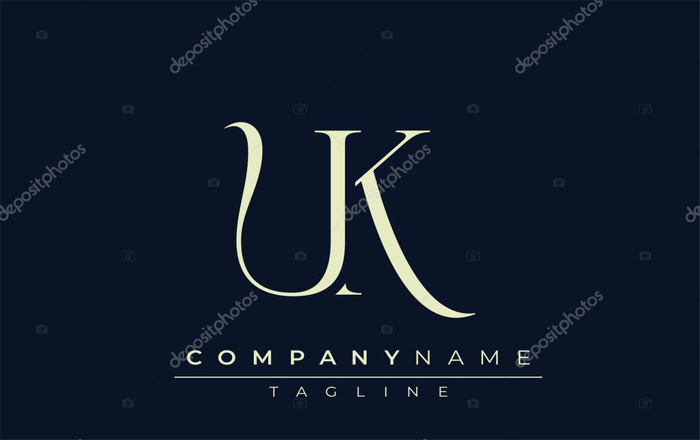 UK abstract Logo. Elegantly Designed Minimalist Monogram Logo with Stylish Lettering. Sophisticated and sleek minimalist monogram showcasing unique lettering design.
