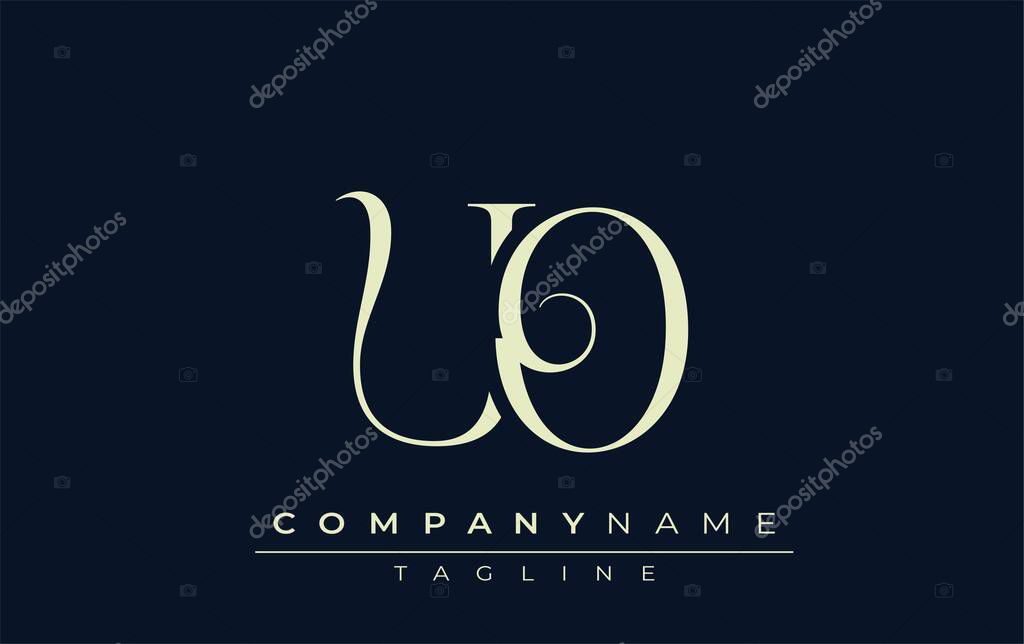 UO abstract Logo. Elegantly Designed Minimalist Monogram Logo with Stylish Lettering. Sophisticated and sleek minimalist monogram showcasing unique lettering design.
