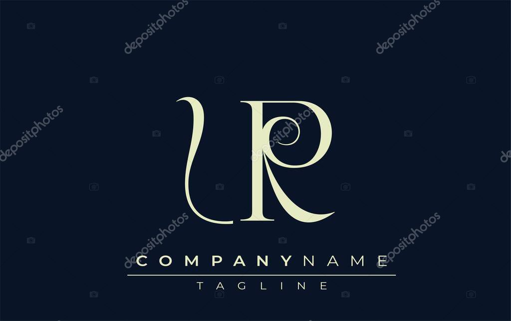 UR abstract Logo. Elegantly Designed Minimalist Monogram Logo with Stylish Lettering. Sophisticated and sleek minimalist monogram showcasing unique lettering design.